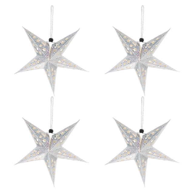 MasteelfCA 4pcs Christmas Pentagram Lampshade 3d Paper Five Point Star Ceiling Lampshade