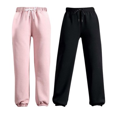 Yinanstore 2x Soft Fleece Sweatpants Warm Thick Women Sports Jogger Pants Jogging