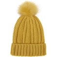 thumbnail image 2 of LinYooLi Bonnet Épais pour Femmes Hiver Épais Chaud Tricoté avec Pompon, 2 of 6