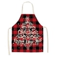 thumbnail image 1 of Oleegame 1PC Pretty Apron Christmas Kitchen Cooking Aprons Plaid Aprons Adjustable Buffalo Plaid Baking Apron, 1 of 7
