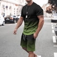 thumbnail image 1 of NTACZA Shirt Men Shorts Set Short Sleeve Athletic Tracksuits Gradient Crew Neck Men's Sweatsuits 5XL, 1 of 7