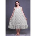 thumbnail image 3 of Bimba White28 Damassé Feuilles/trèfle Fleur & Ogee Nuisette Sans Manches pour Femmes Coton Imprimé Vêtement de Nuit Dames Tenue de Sommeil Petit, 3 of 6