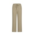 thumbnail image 4 of LSLJS Women's Spring and Solid Color Elastic Waist Cotton Linen Versatile Straight Tube Casual Wide Leg Pants Womens Work Pants, 4 of 6