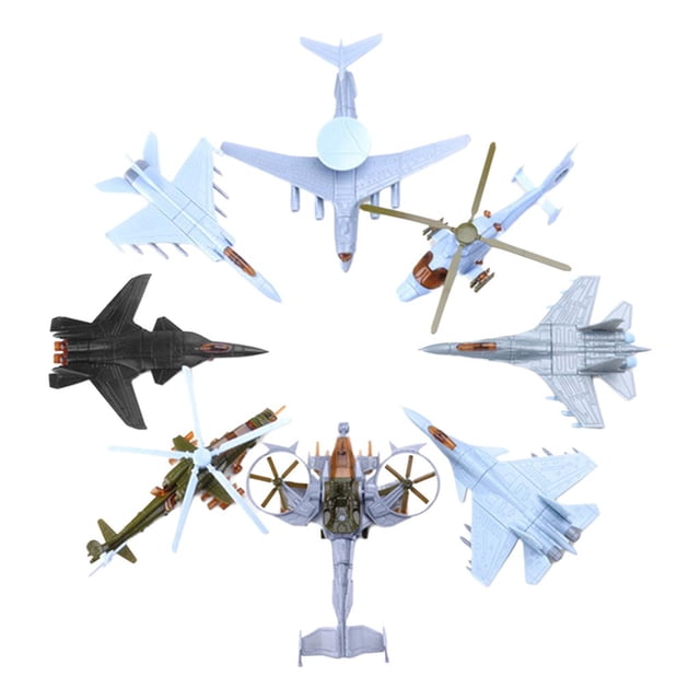 Esquirla 8-piece Plastic Airplane Model Assembly Static Airforce Fighter Jets Planes Aicraft Toy