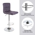 thumbnail image 3 of Bronte Living Leatherette Bar Stool 360 Swivel, Adjustable Height 24" to 33" Mid-Backrest, with Hard Floor Protection Rubber Band - Series Clementine - Set of 2, 3 of 9