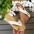 thumbnail image 2 of Wedge Sandals for Women Flip Flops Slide Open Toe Soft Sole Non Slip Breathable Beach Thong Shoes White, 2 of 5