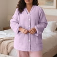 thumbnail image 4 of Timegard Womens Winter Coats Fuzzy Fleece Warm Pajamas Tops Button down Loungewear Comfy Thick Pjs, 4 of 8