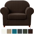 thumbnail image 1 of Subrtex 2-Piece Stretch Striped Jacquard Sofa Slipover, 1 of 6