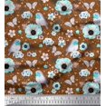 thumbnail image 1 of Soimoi Georgette Viscose Fabric Robin,Butterfly & Anemone Floral Decor Fabric Printed Yard 42 Inch Wide, 1 of 3