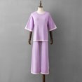 thumbnail image 4 of Ensembles Assortis de Détente pour Femmes, T-Shirts à Manches Courtes à Col Rond, Pantalons Amples à Jambes Larges, Pyjamas, Ensembles de PJs, Vêtements d'Été pour Femmes, 4 of 4