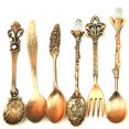 thumbnail image 2 of ‘s Kitchen 6pcs Retro Tablewear Fork Alloy Spoon Cooking Scoop Kitchen Ladle Home Use Teaspoon Cutlery, 2 of 3