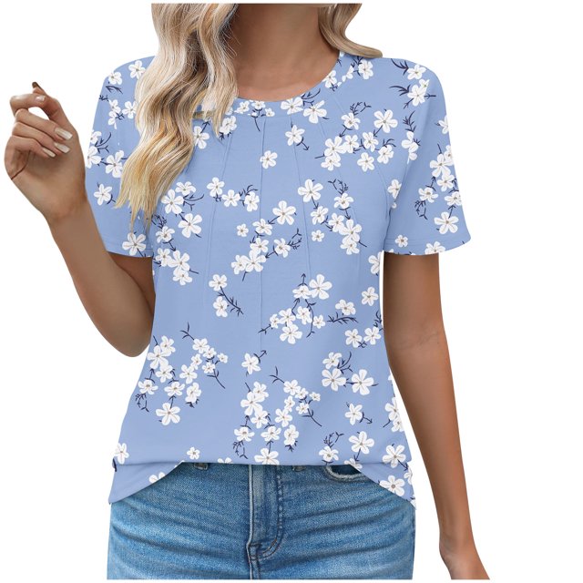 Birdeem Womens Round Neck Fashionable Casual Short Sleeved Spring/Summer Top
