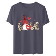 thumbnail image 4 of Meichang T-Shirt de la Saint-Valentin pour Femmes, Imprimé Cœur Mignon, Manches Courtes, Col Rond, Coupe Ample, 4 of 6