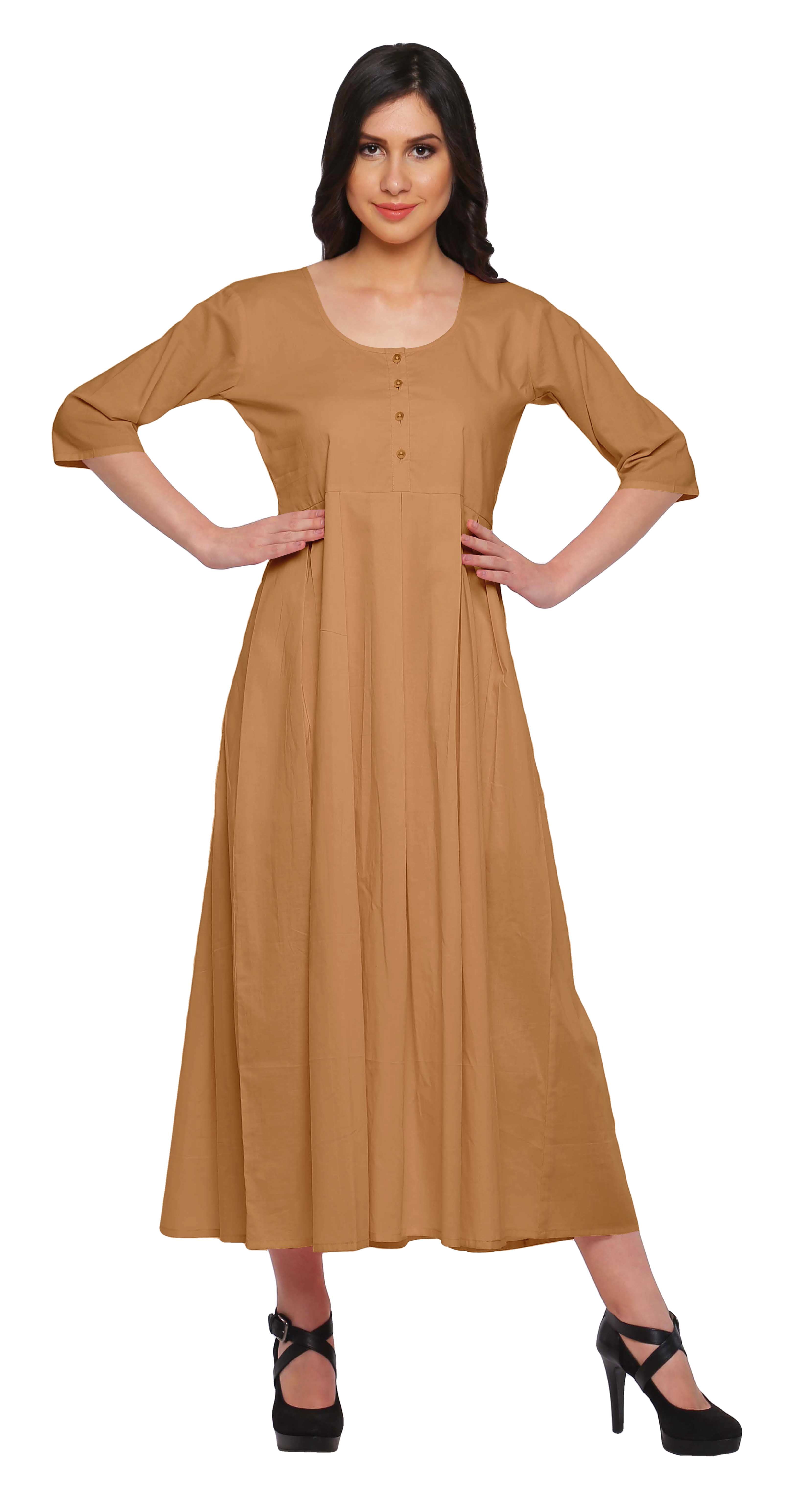 Moomaya Solid Scoop Neck Indian Wear For Women Kurtis Readymade Kurti Anarkali