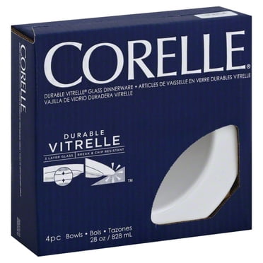 Corelle Impressions Bol d'Entrée à Grand Rebord 28oz/828mL Lot de 4 Winter FrostWhite 1116226