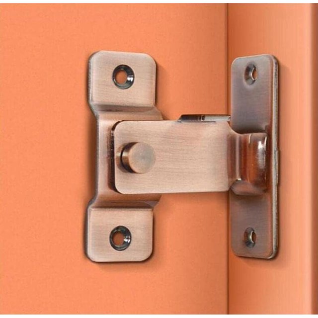 ORUYROP 90 Degree Locking Privacy Lock Sliding barn Door Latch Right Angle Door Clasp cam Lock (Large Copper)