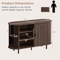 thumbnail image 3 of Costway 47" Fluted Sideboard Buffet Cabinet Coffee Bar Console Table with Metal Legs Brown, 3 of 10