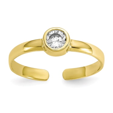 10K Yellow Gold CZ Cubic Zirconia Toe Ring