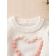 thumbnail image 4 of Faithtur Baby Girls Autumn Winter Sweater Romper Long Sleeve Contrast Color Heart Knit Romper, 4 of 9