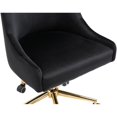 thumbnail image 4 of Meridian Furniture Karina Chaise de Bureau Pivotante Réglable en Velours Noir et Or, 4 of 12