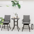 thumbnail image 2 of Costway Table de Bar de Patio de 24 Pouces avec Plateau en Aluminium et Patins de Pieds Ajustables pour Balcon, 2 of 6