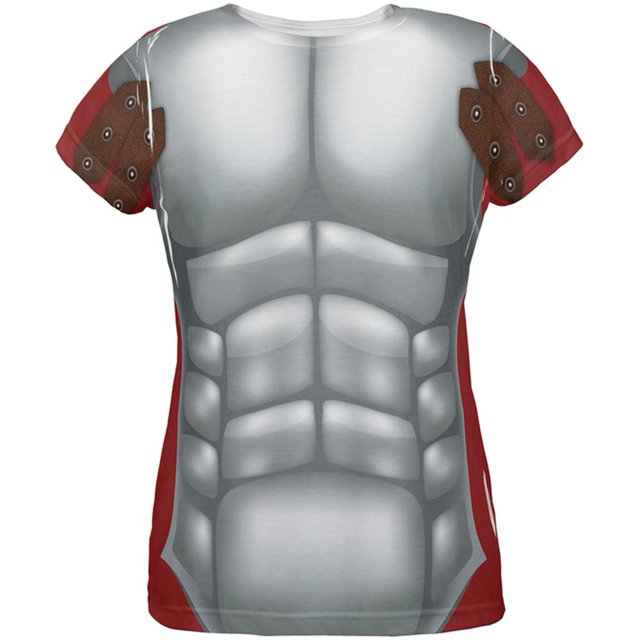 T-shirt pour Femmes à Imprimé Intégral de Costume Halloween Roman Gladiator