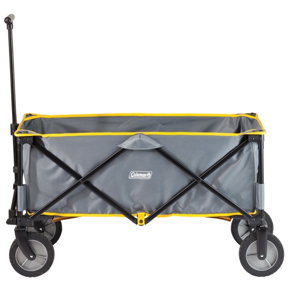 Chariot extérieur Coleman, chariot pliable télescopique ultra-robuste avec sac de transport, gris avec accents jaunes