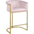 thumbnail image 1 of Meridian Furniture Donatella Tabouret en Velours Rose, 1 of 5