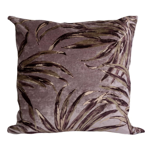 Gouchee Home Beverly Hills Coussin 18 Pouces x 18 Pouces Ensemble de 2 Présentant des Coussins Décoratifs Carrés avec une Impression Numérique de Feuillage sur Tissu Velouté dans des Tons Mauves et Bruns Atténués, Rempli de polyester et avec une Fermeture Éclair invisible, Convient à la Déco de la Maison et Souvent Utilisé comme Coussins d'Accent Stylés.