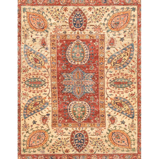 Ahgly Company Tapis d'Intérieur Rectangulaire Abstrait Rouge Tapis de Zone Abstrait, 2 Pieds x 5 Pieds