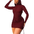 thumbnail image 1 of Pompotops Robe Décontractée Aguichant à Manches Longues pour Femmes, Nouée, Échancrée, en Solde, 1 of 8