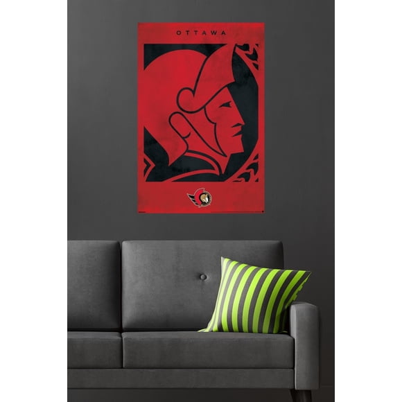 Refurbished Trends International NHL Ottawa Senators Logo 25 Wall Poster, Glossy PhotoArt Paper, 34 in x 22.4 in - Material: Paper