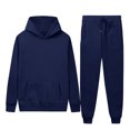 thumbnail image 1 of Weiqiqre Sweats for Men Sets Solid Color Loose Fit Basic Pullover Hoodies Sweatshirt Sport Jogging Suits, 1 of 7