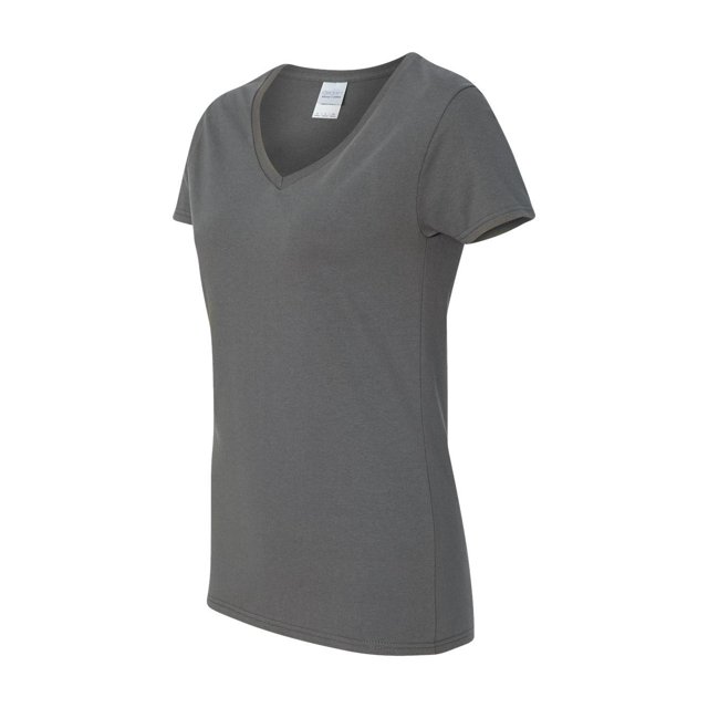Gildan - T-Shirt à Col en V pour Femmes en Coton Épais