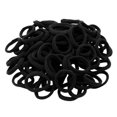 thumbnail image 1 of 100PC Elastic Black Hair Bands Polyester Material No Damage and Durable, 1 of 8