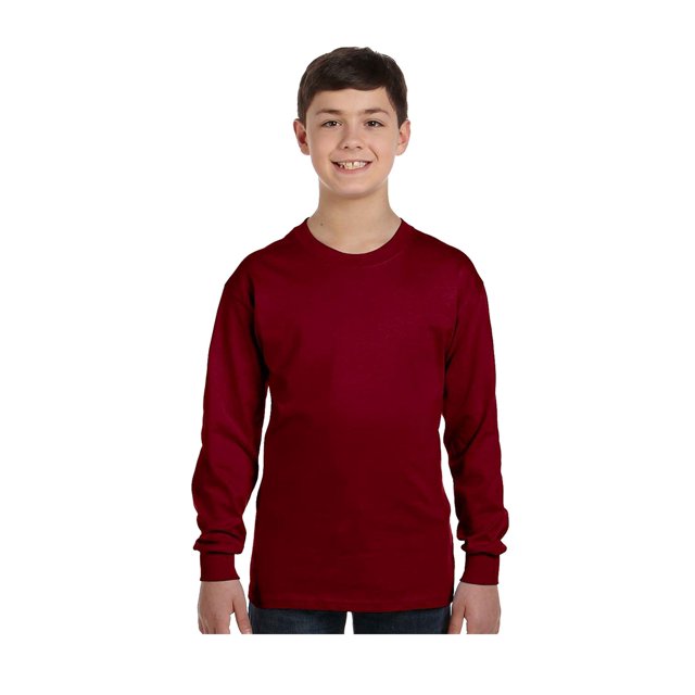 Gildan T-Shirt à Manches Longues Col Rond Sans Couture pour Grands Garçons, Style G5400B
