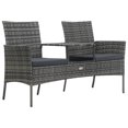 thumbnail image 1 of vidaXL Canapé de Jardin 2 Places avec Table à Thé en Rotin Poly Anthracite, 1 of 5