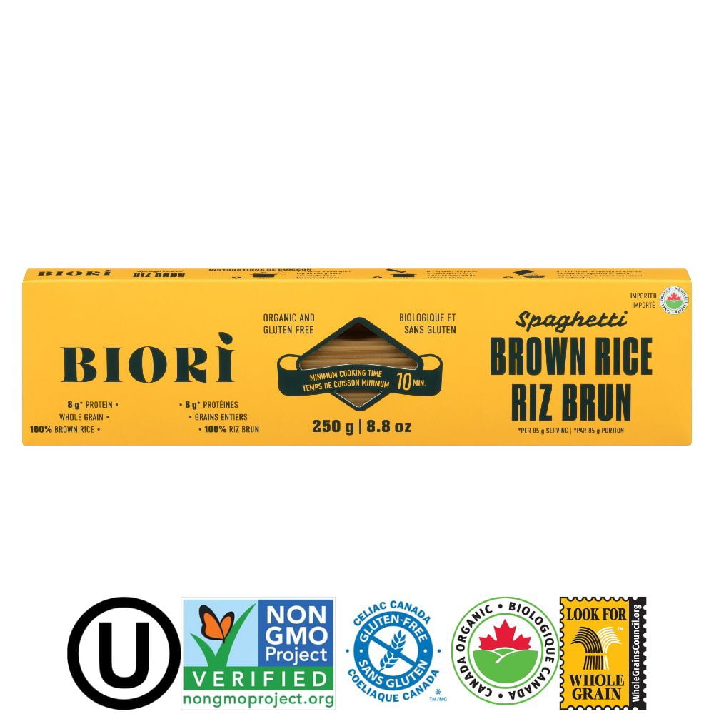 Spaghetti de riz complet Biori 100 % bio sans gluten, 250 g