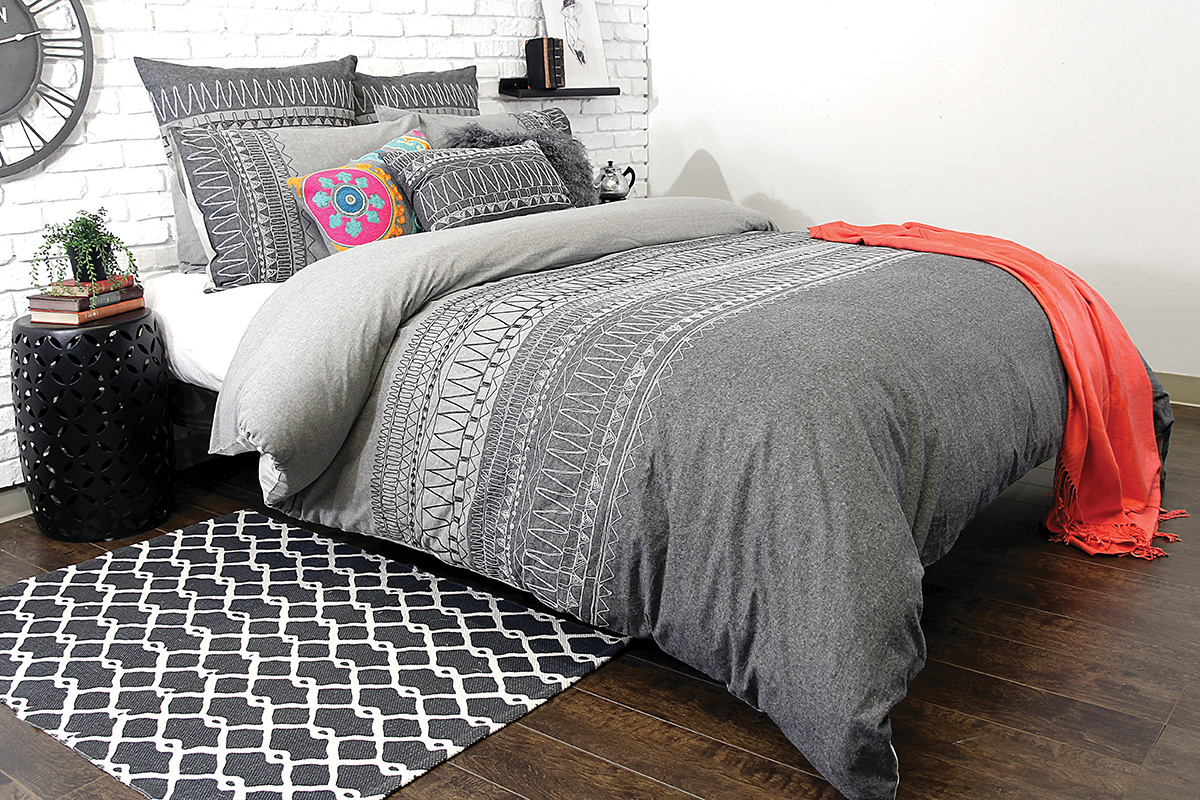 ZEMORA GREY DUVET COVER KING