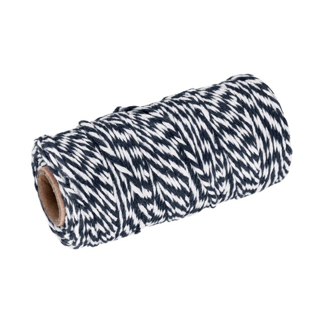 Unique Bargains Twine Packing String Wrapping Cotton Twine 100M Navy Blue and White Rope for Gift Wrapping Twine