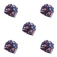 thumbnail image 1 of kurtrusly Tuque Bonnet Hijab Pré-Noué Foulard Turban Coloré Bandeau Réglable Protection des Oreilles Bandeau Accessoires Bonnet Fleur Bleue Ensemble de 5, 1 of 6