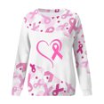 thumbnail image 4 of EQWLJWE T-Shirts de Cancer du Sein pour Femmes Automne Ruban Rose Graphique Pull Décontracté Manches Longues Col Rond Sensibilisation au Cancer du Sein T-Shirt Survivant Cadeau Manches Longues pour Femmes, 4 of 5