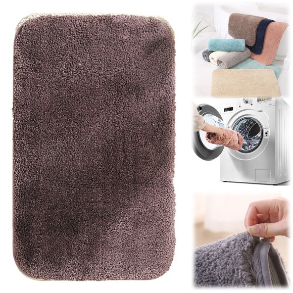 Cozeii 1 Pcs Plush Bath Mat, Extra Thick Absorbent Bathroom Rugs, Soft Fuzzy Carpet, Quick-Dry, Non-Slip Backing, For Bathroom, Kitchen, Pool Floor, Machine Washable, Home Textiles, 24x16 Inch