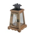 thumbnail image 2 of Gerson 10" Brown and Black LED Lighted Trapezoid Hanging Indoor Lantern, 2 of 4