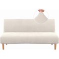 thumbnail image 1 of Armless Futon Cover Stretch Sofa Bed Slipcover Protector Elastic Feature Rich Textured High Spandex Small Checks Jacquard Fabric Futon Cover, Machine Washable, 1 of 7