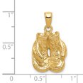 thumbnail image 2 of Gants de Boxe Ouverts en Or Jaune 14K Poli Solide Pendentif, 2 of 2