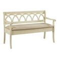 thumbnail image 1 of Pemberly Row Banc de Rangement avec Cadre Blanc Antique et Coussin de Siège en Tissu Beige, 1 of 11
