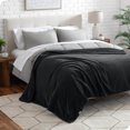 thumbnail image 2 of Bare Home Couverture Texturée en Molleton Microplush - 300 G/m2 - Microfibre Duveteuse - Douce et Moelleuse - Jeté, Noir, 2 of 6