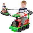 thumbnail image 1 of Gymax Train Électrique 6 V pour Enfants, Jouet de Train Motorisé avec Piste et 6 Roues, Vert, 1 of 10