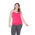 thumbnail image 3 of White Mark Universal PS132-05 Plus Size Lace Trim Tank Top, Fuchsia - One Size, 3 of 6